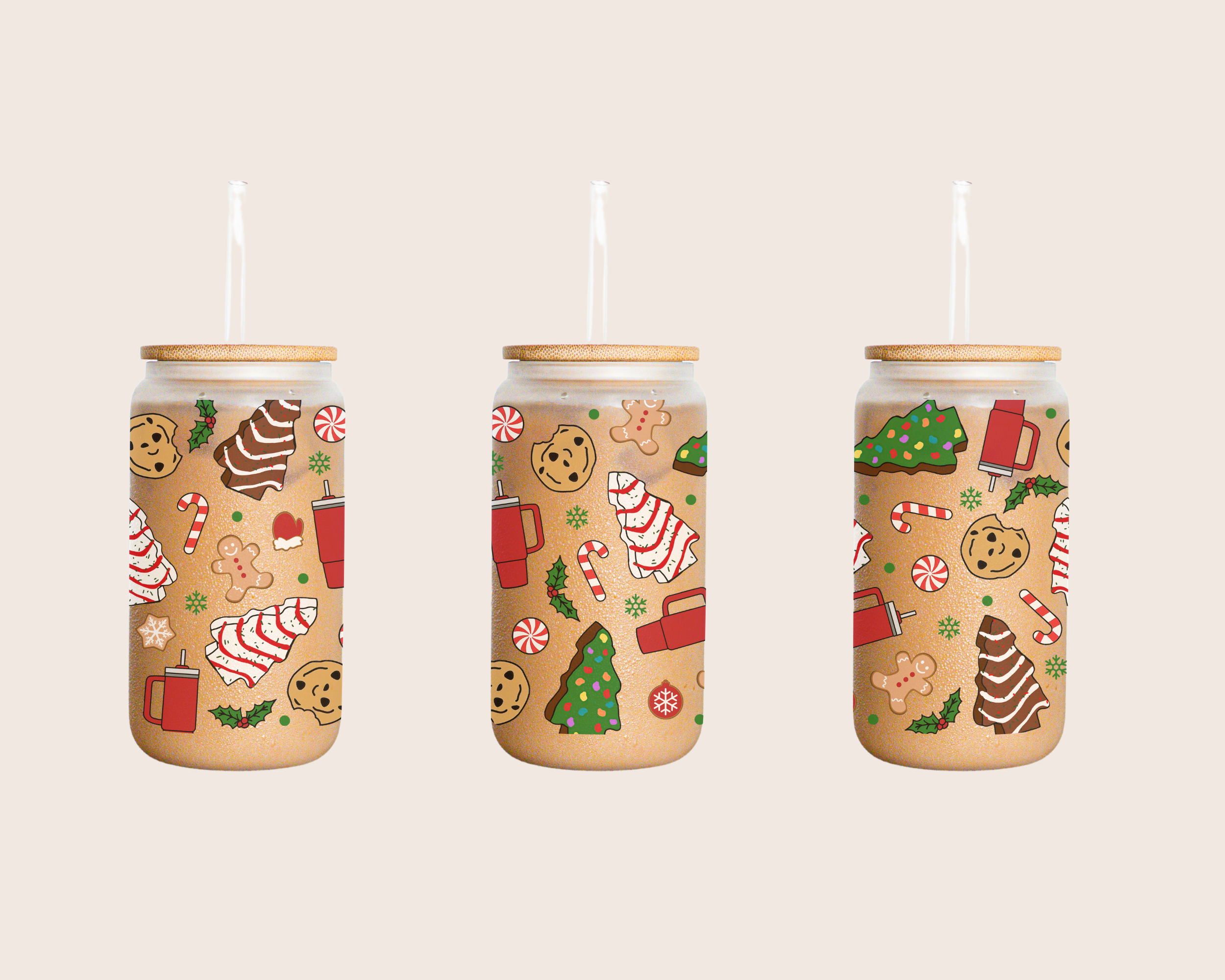 Christmas Vibes Cup - 16oz Glass