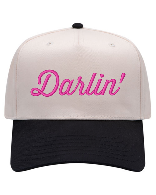 Darlin' Hat | Embroidered Hat | Two Toned Canvas Hat