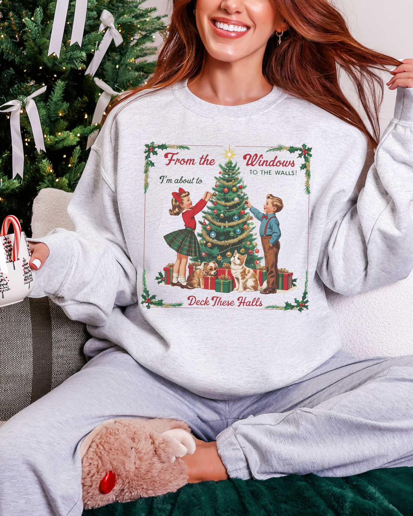 I'm About To Deck These Halls Christmas Sweatshirt | Funny Christmas Crewneck
