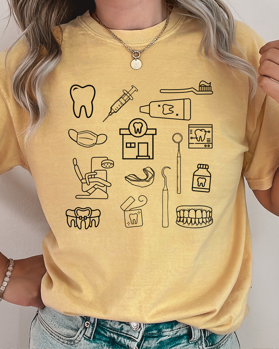 The Hygienist / Dentist Doodle - Comfort Colors Tee