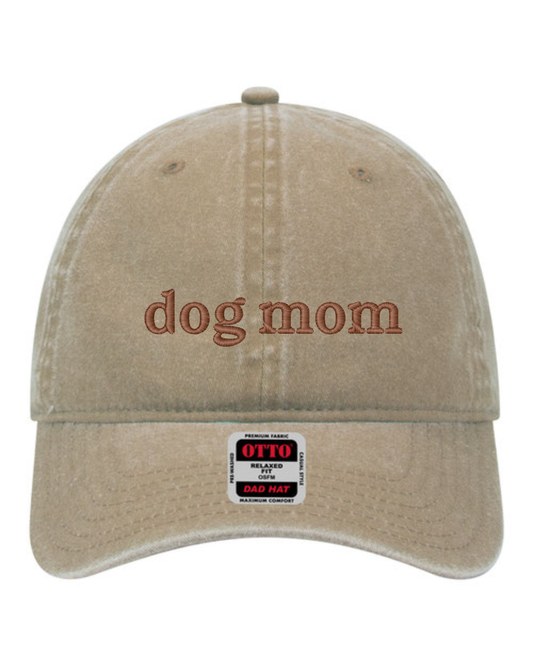 Dog Mom Hat | Embroidered Hat | Unstructured Dad Hat (RTS)