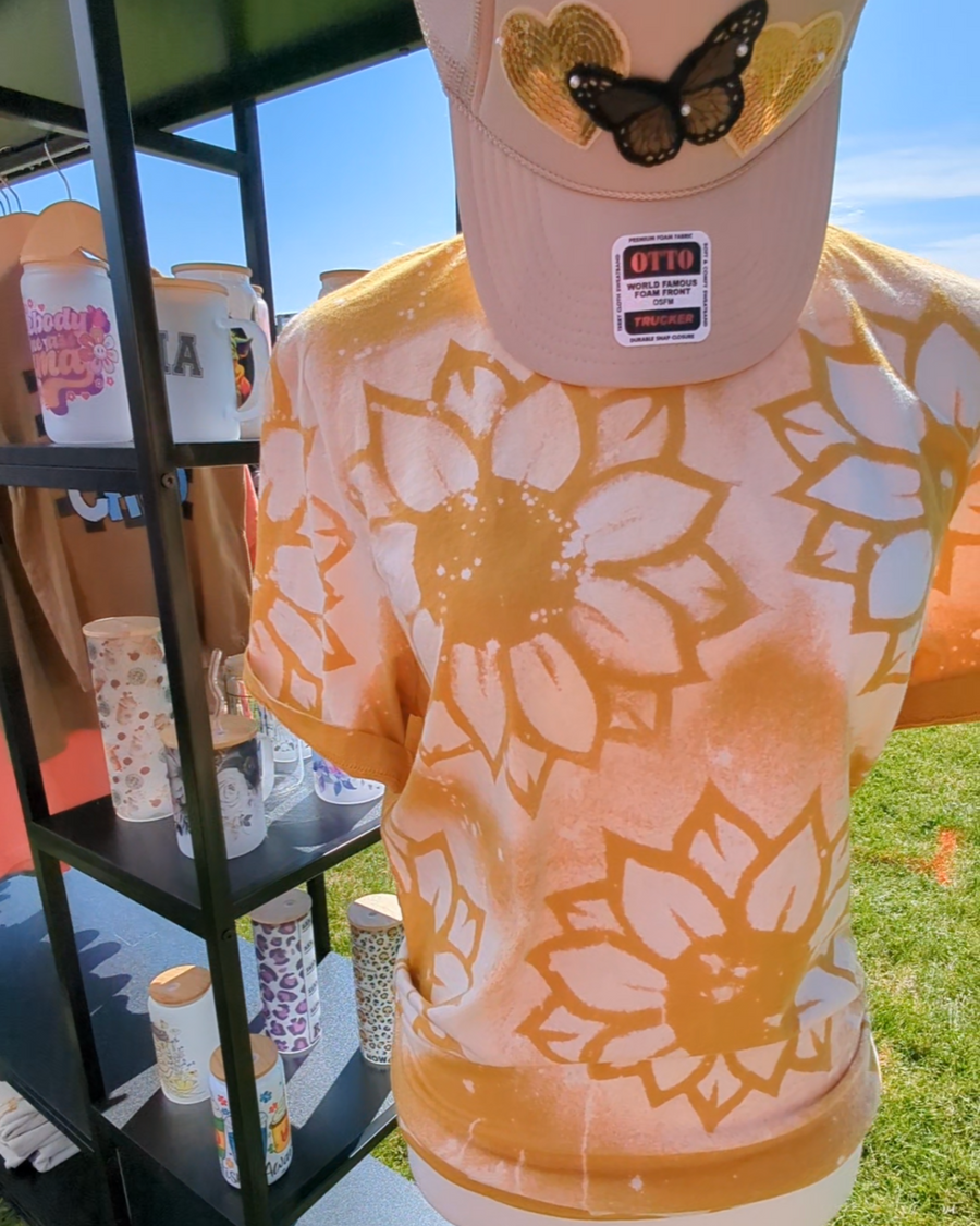 Sunflower Splatter Reverse Dyed Tee