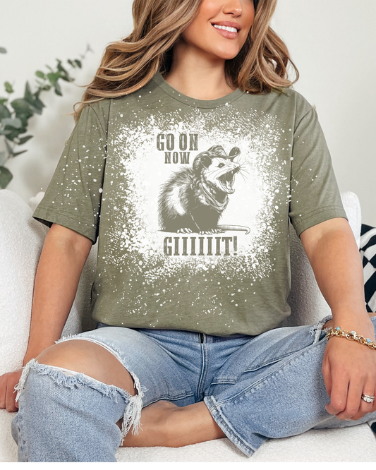 Go On Giit Opossum T-Shirt | Bleached Tee (RTS)