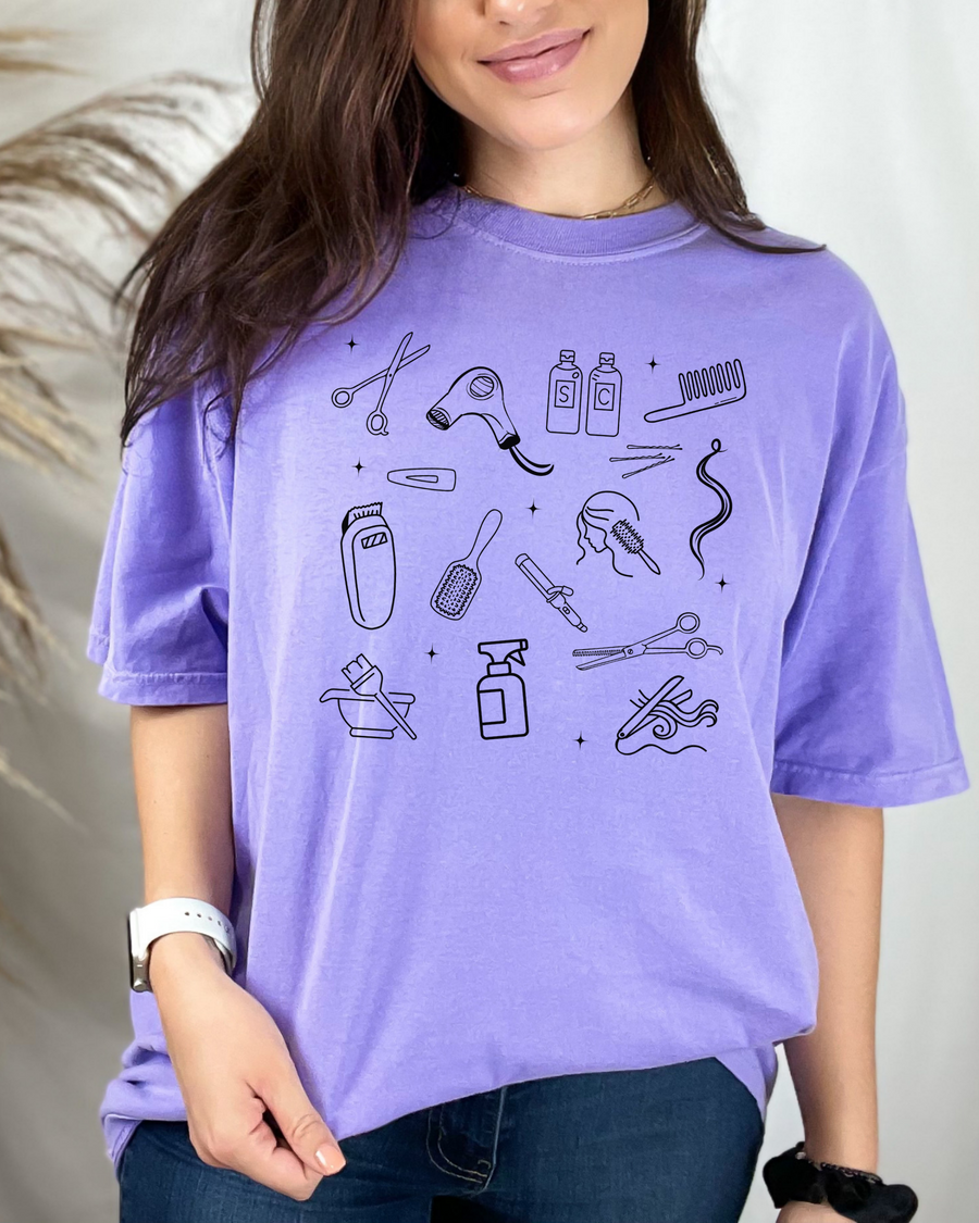 The Hair Stylist Doodle - Comfort Colors Tee