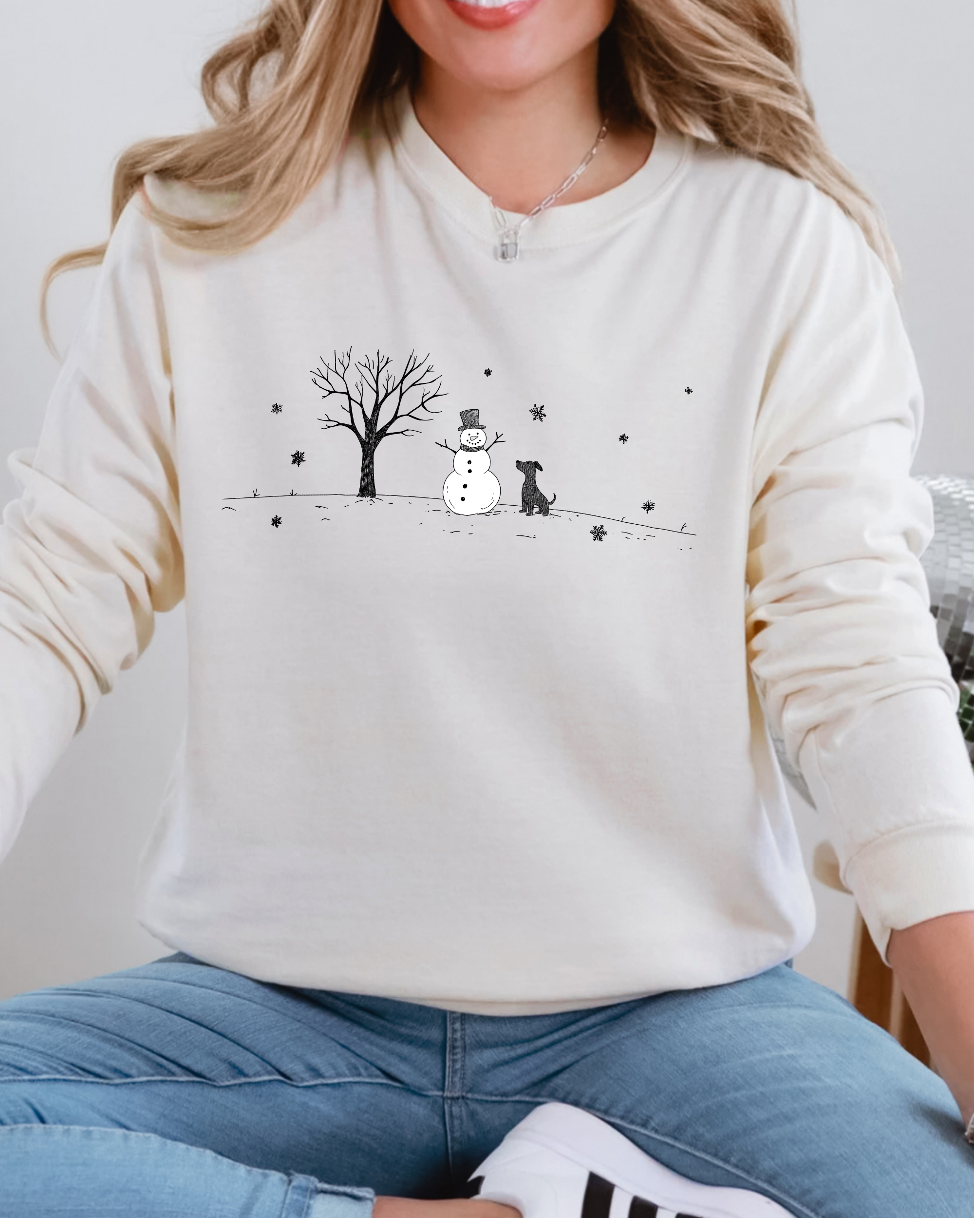 Snowman's Best Friend Comfort Colors Long Sleeve Shirt