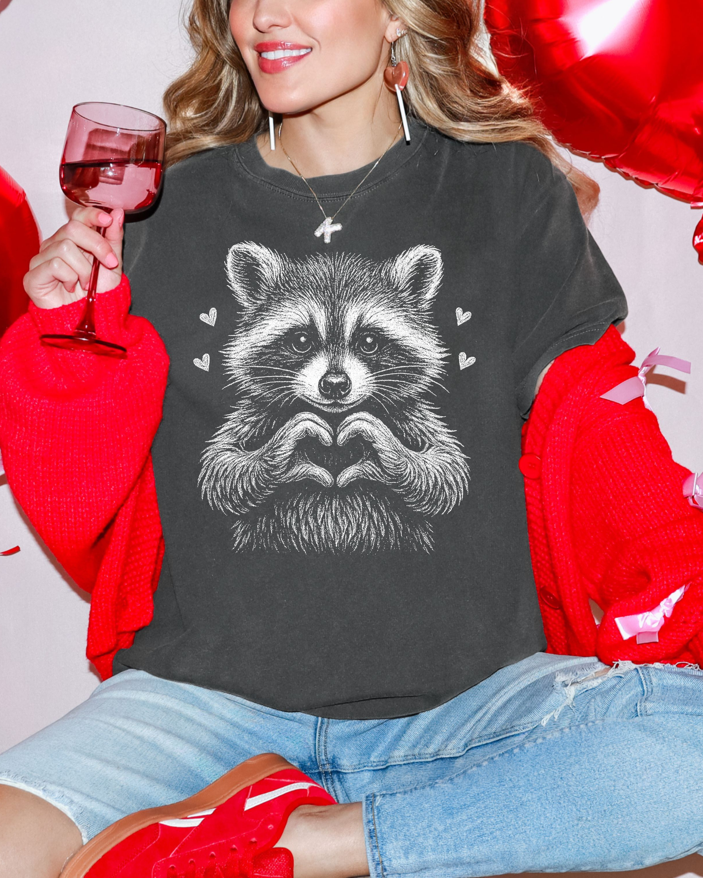 Love Racoon Valentine's Shirt | Comfort Colors Tee