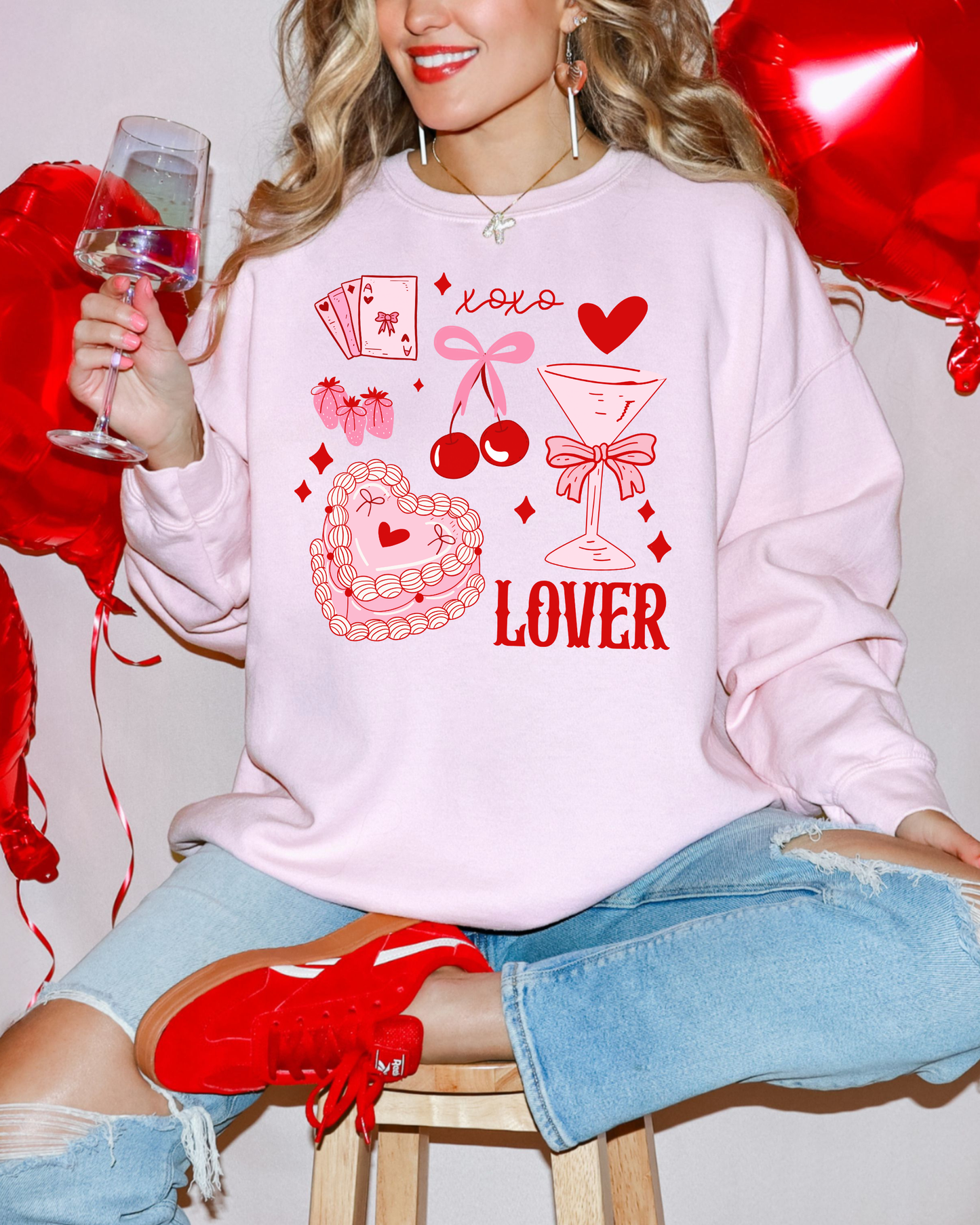 Lover Collage Crewneck Sweatshirt | Trendy Valentine's Sweatshirt
