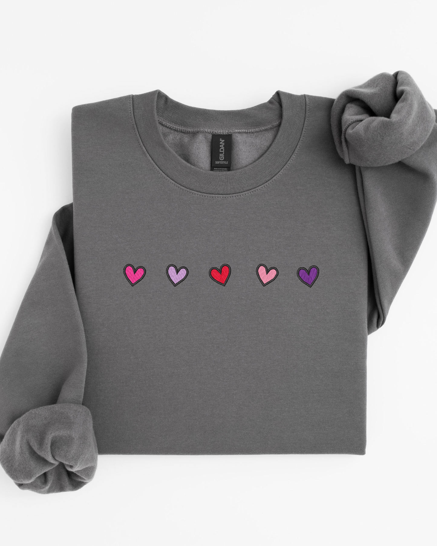 Cutie Mini Hearts Crewneck Sweatshirt | Valentine's Embroidered Sweatshirt