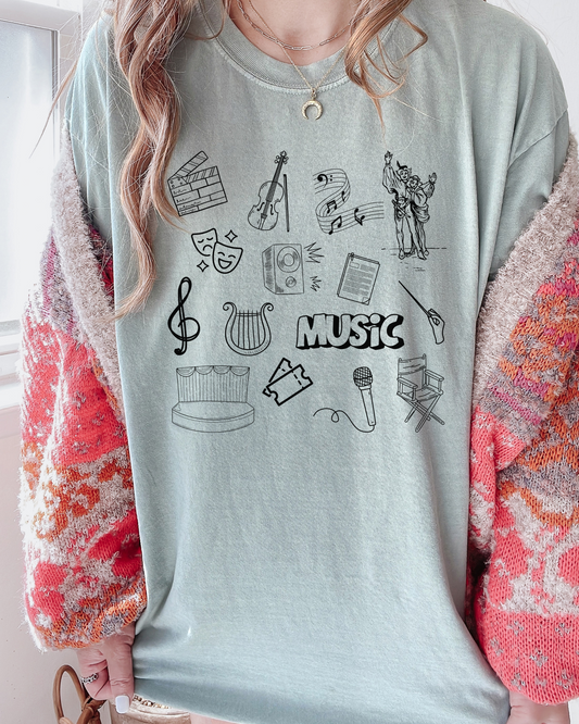 The Musical Theater Doodle - Comfort Colors Tee