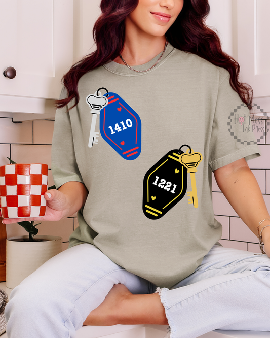 HR Inspired 1221 and 1410 Room Key Shirt | Comfort Colors Tee