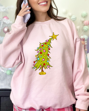 Lopsided Christmas Tree Crewneck Sweatshirt