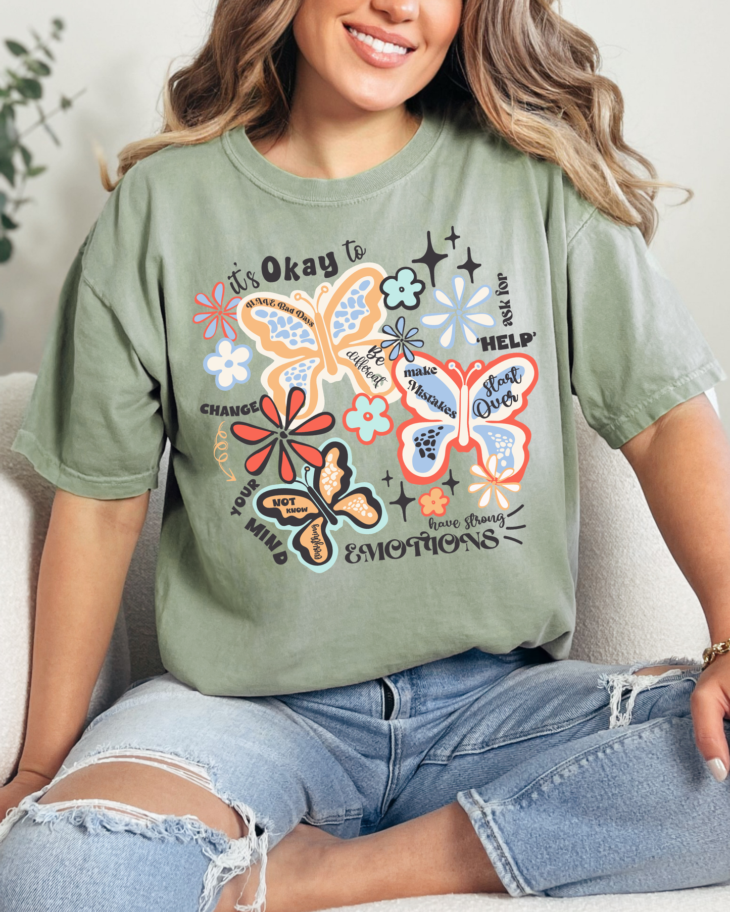 It's Okay to... Butterfly Shirt | Comfort Colors Tee (RTS)