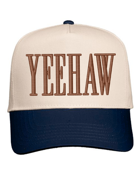YEEHAW Hat | 3D PUFF Embroidered Hat | Two Toned Canvas Hat (RTS)