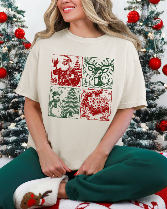 Retro Christmas Comfort Colors Tee (RTS)