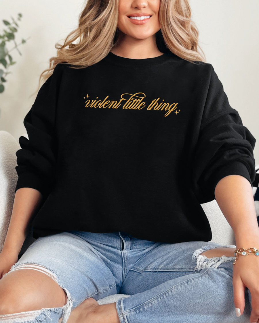 Violent Little Thing Empyrean Inspired Embroidered Crewneck Sweatshirt