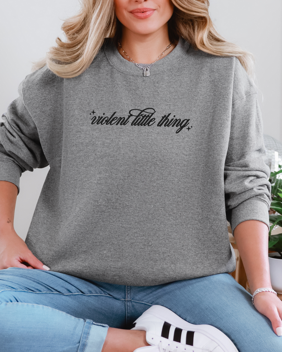 Violent Little Thing Empyrean Inspired Embroidered Crewneck Sweatshirt