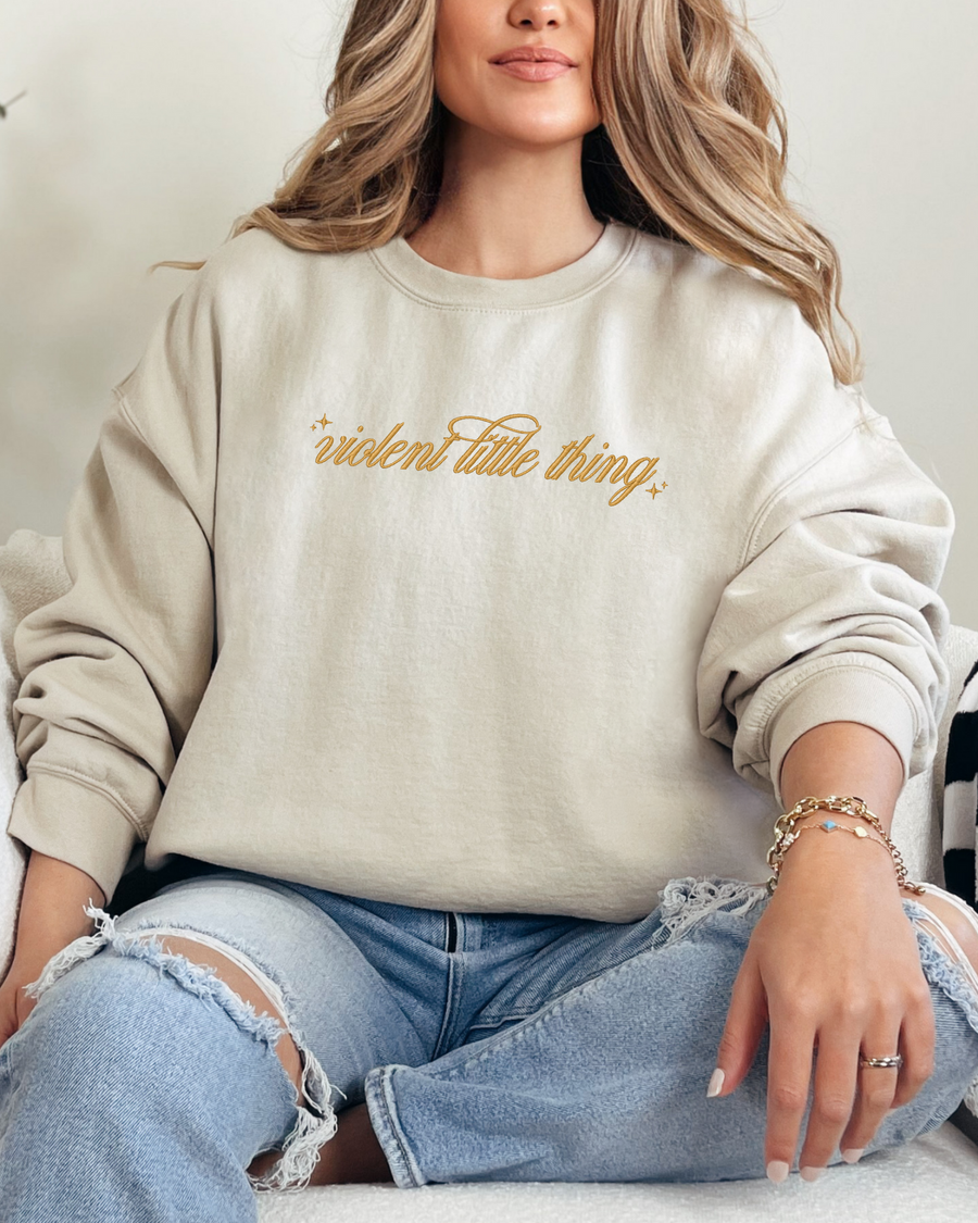 Violent Little Thing Empyrean Inspired Embroidered Crewneck Sweatshirt