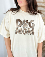 Dog Mom Checkered Comfort Colors T-Shirt (RTS)