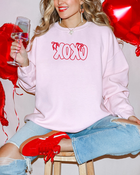 XOXO Crewneck Sweatshirt | Valentine's Embroidered Sweatshirt