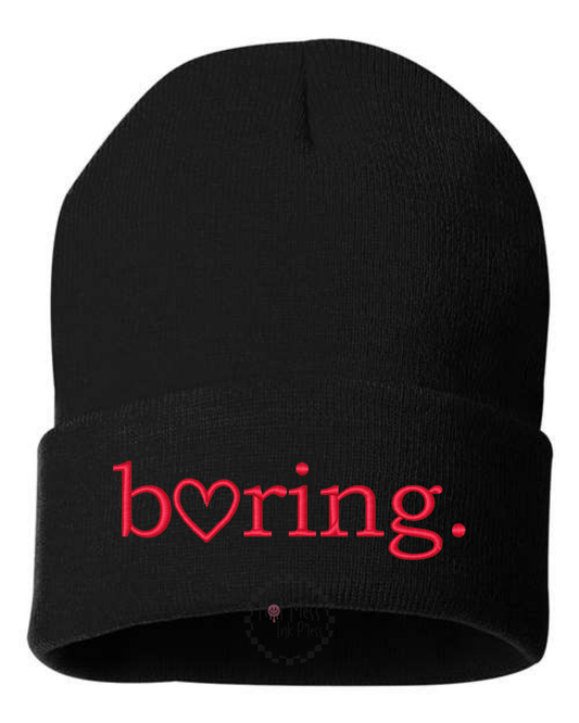 Boring HR Inspired Beanie | Bookish Embroidered Beanie