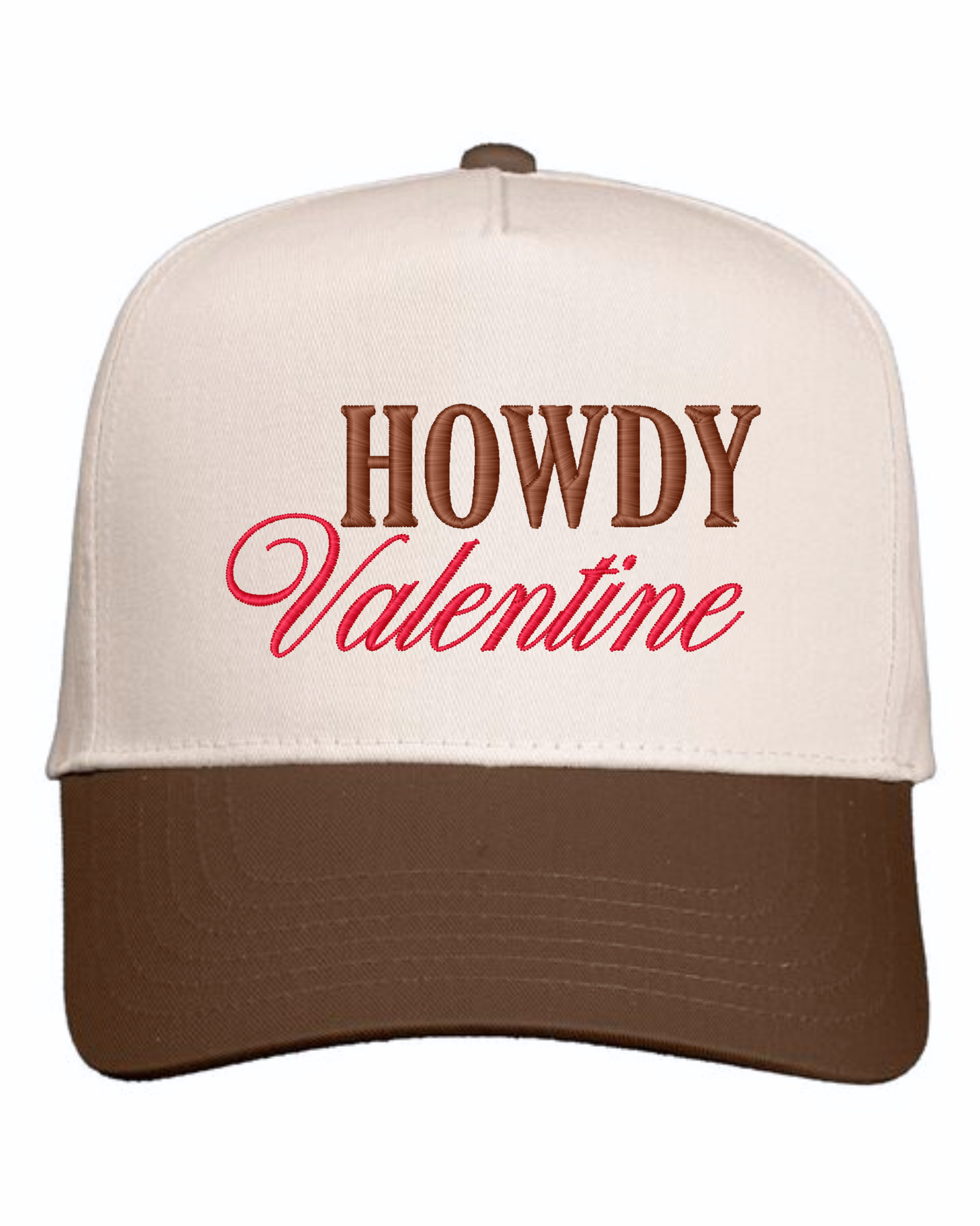 Howdy Valentine Hat | Embroidered Hat | Two Toned Canvas Hat