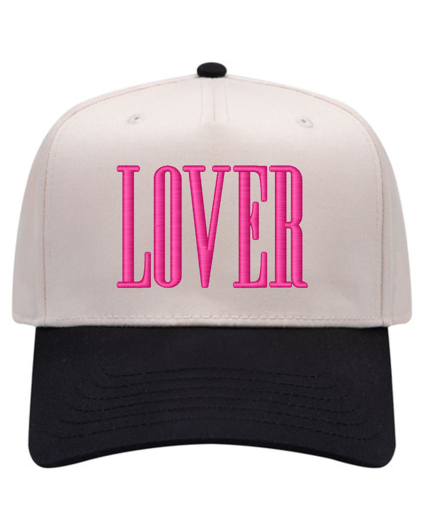 LOVER Embroidered Hat | 3D PUFF Embroidered Valentine's Hat | Two Toned Canvas Hat