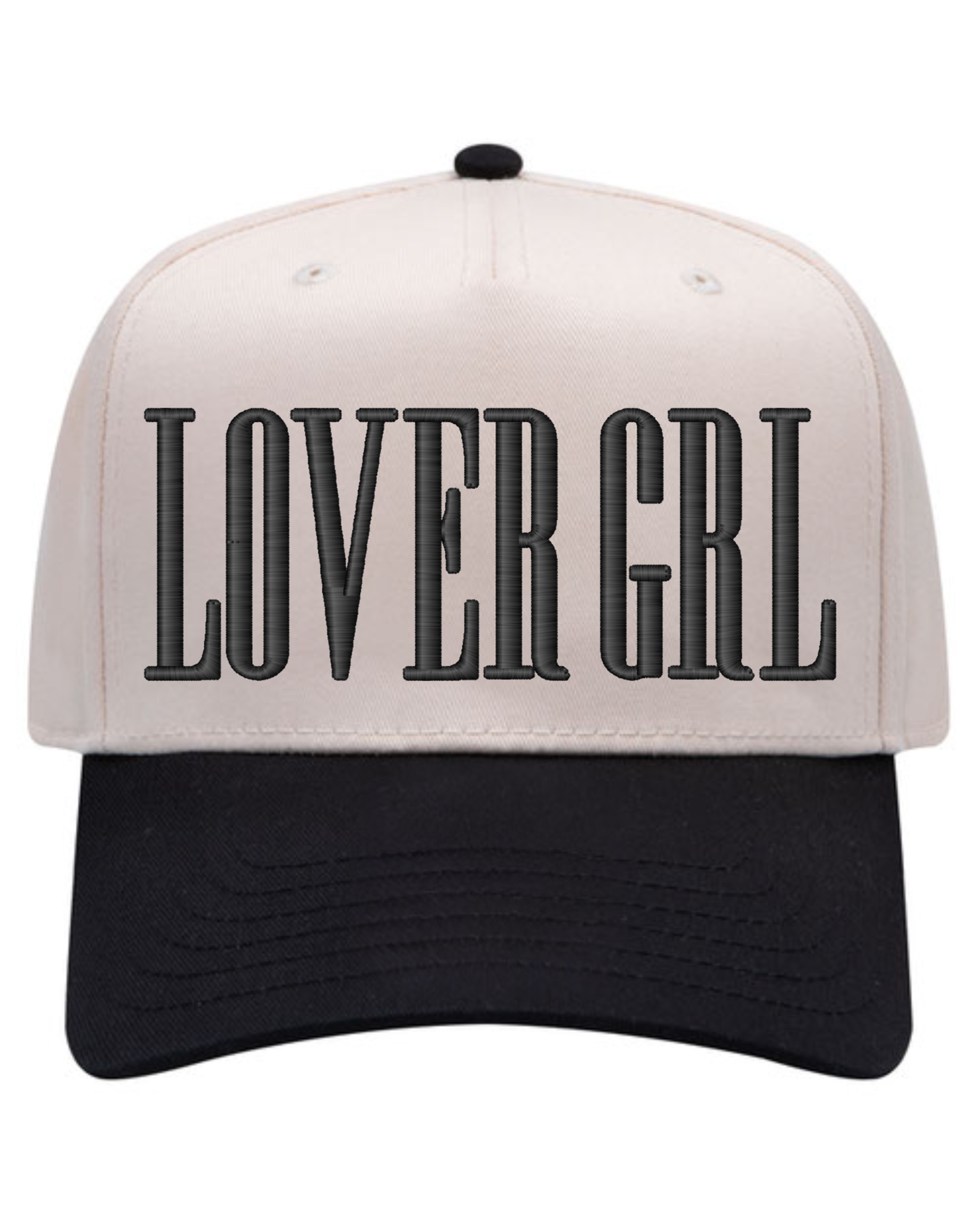 LOVER GIRL Embroidered Hat | 3D PUFF Embroidered Valentine's Hat | Two Toned Canvas Hat
