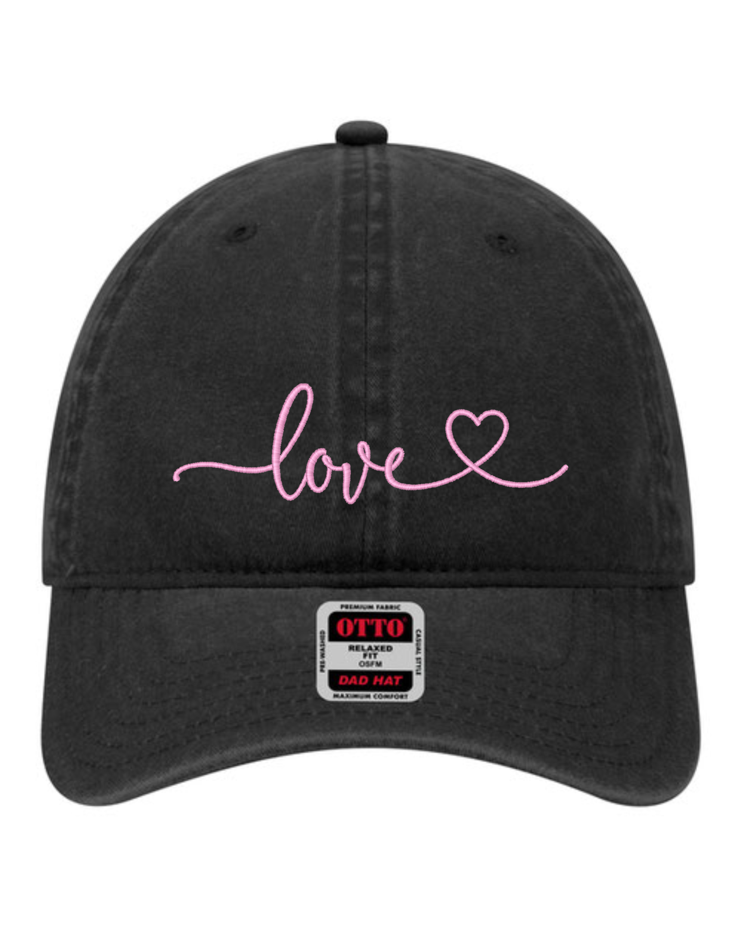 Love Script Heart Hat | Valentine's Embroidered Hat | Unstructured Dad Hat