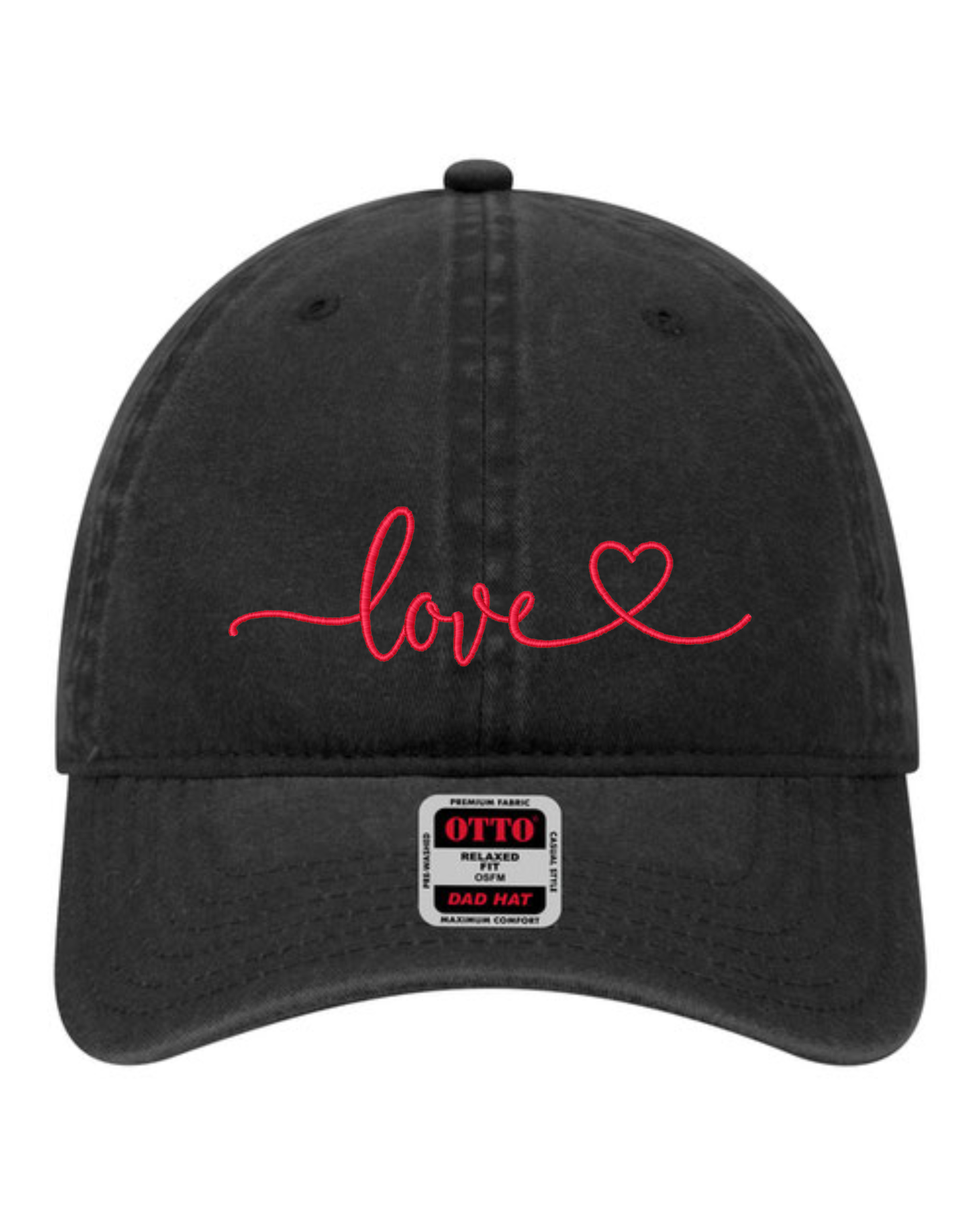 Love Script Heart Hat | Valentine's Embroidered Hat | Unstructured Dad Hat