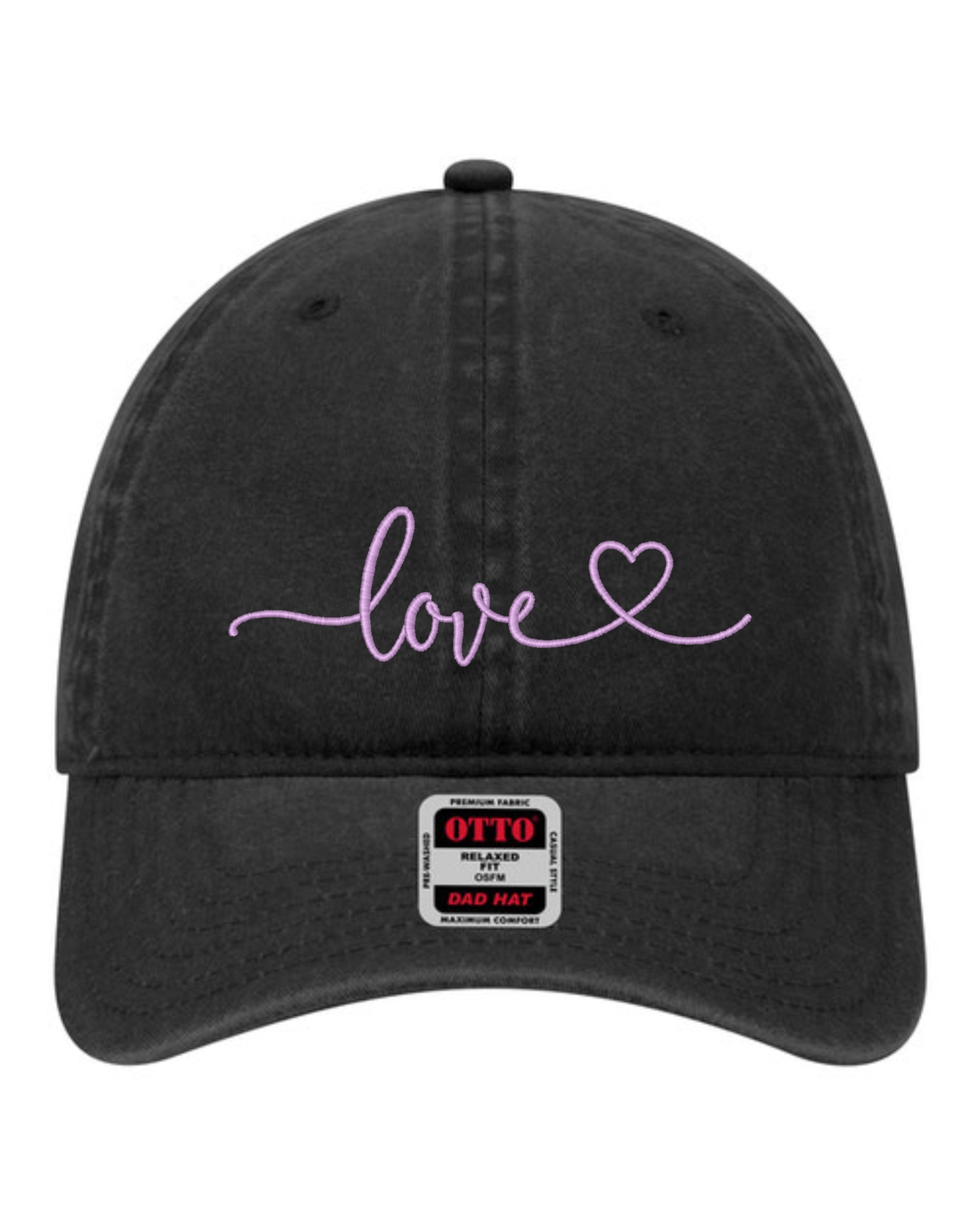 Love Script Heart Hat | Valentine's Embroidered Hat | Unstructured Dad Hat
