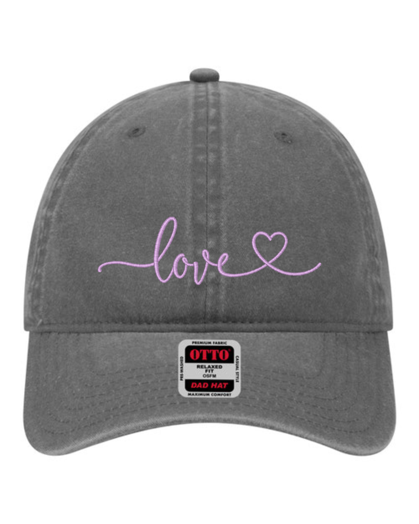 Love Script Heart Hat | Valentine's Embroidered Hat | Unstructured Dad Hat