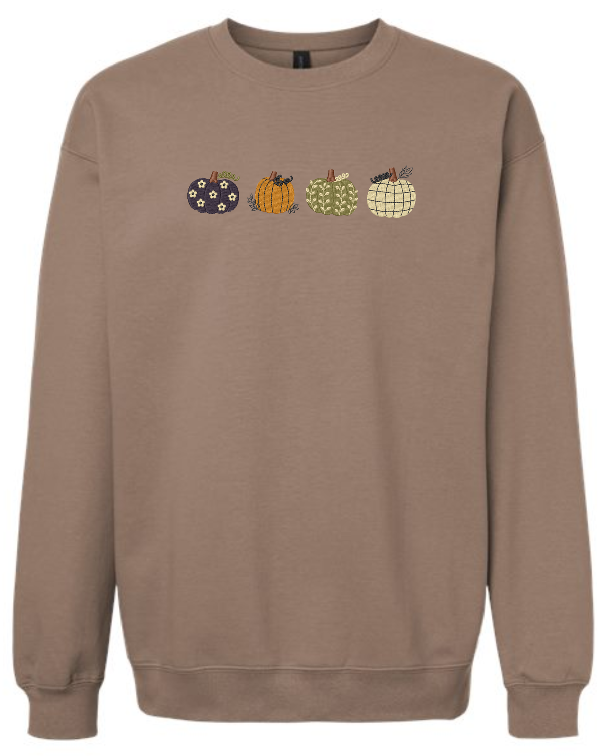 Fall Floral Pumpkins Crewneck Sweatshirt | Fall Embroidered Sweatshirt