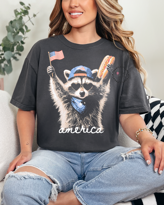 America Raccoon Shirt | Comfort Colors Funny 4th of July Tee