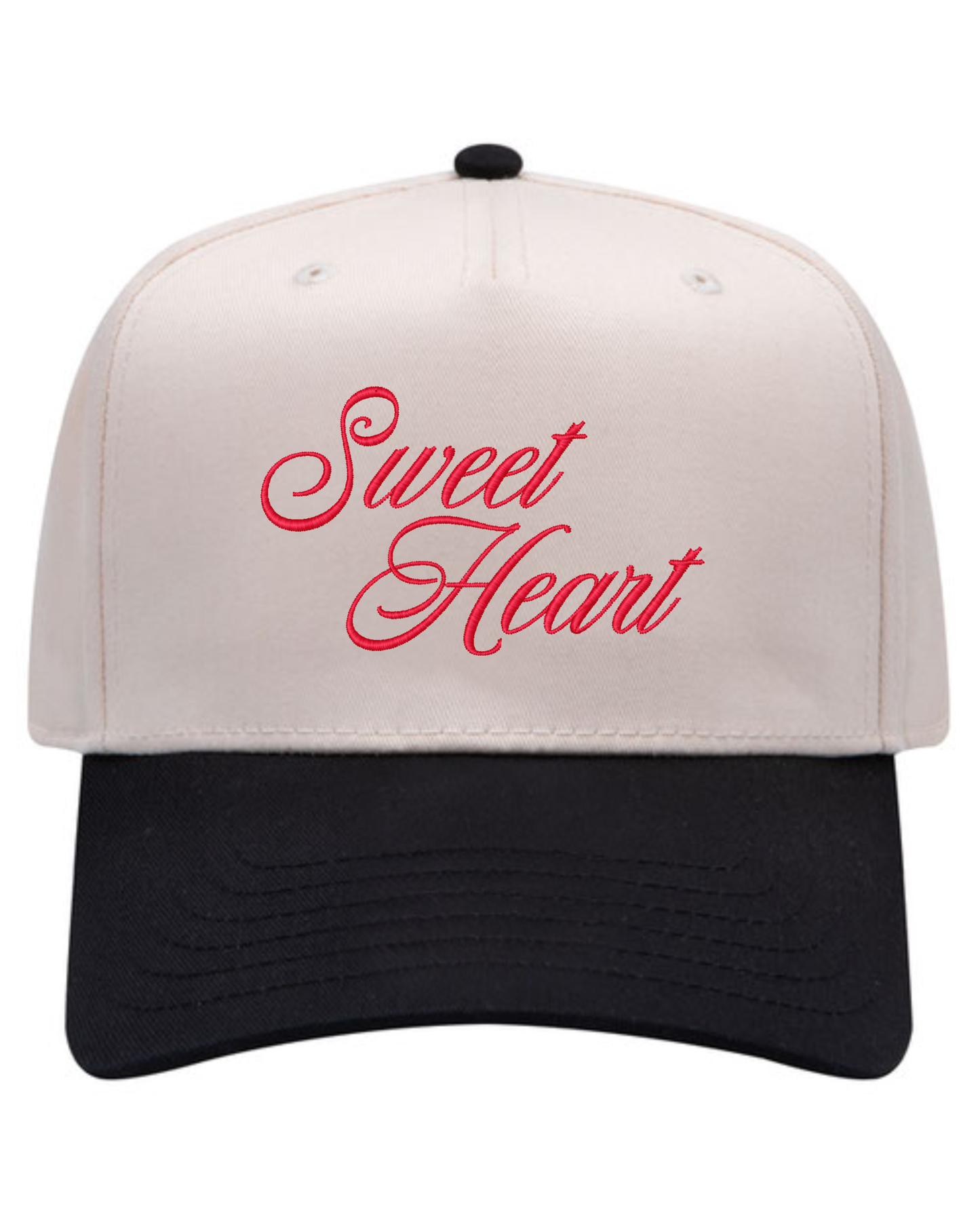 Sweet Heart Hat | Embroidered Valentine's Hat | Two Toned Canvas Hat