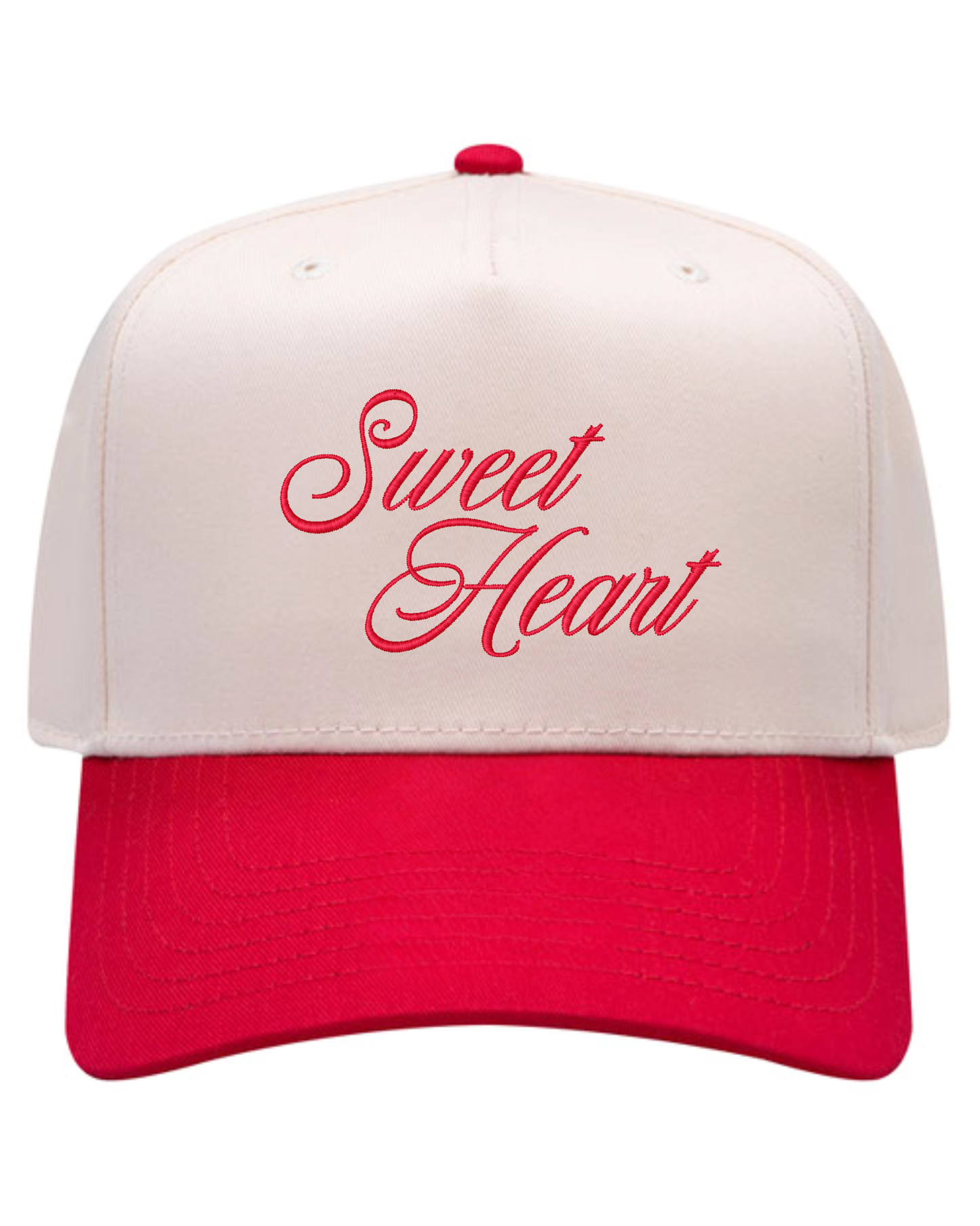 Sweet Heart Hat | Embroidered Valentine's Hat | Two Toned Canvas Hat